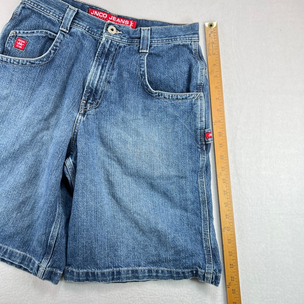 VTG 90s JNCO Jean Carpenter Shorts Mens 32 Crown Blue Skater Wide Leg Baggy Y2K - Picture 7 of 15